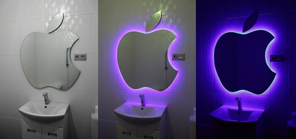 Зеркало в форме логотипа Apple